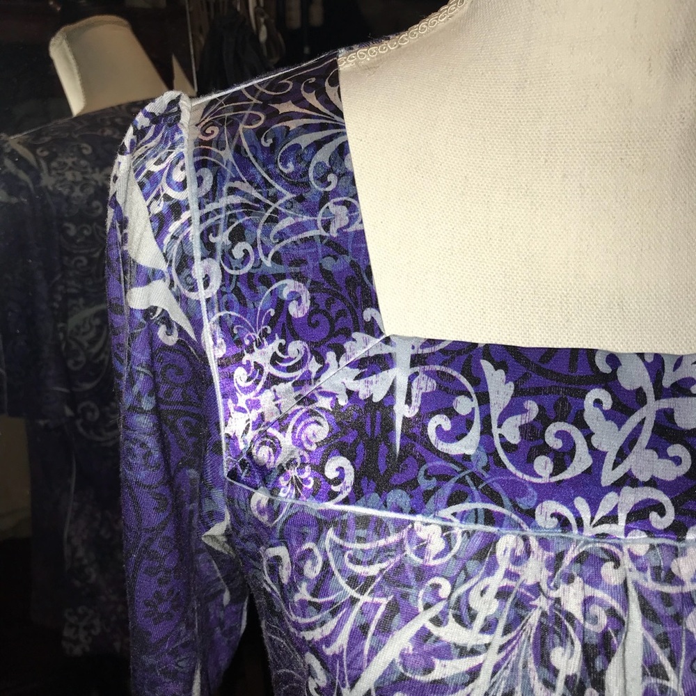Purple Paisley Print Top